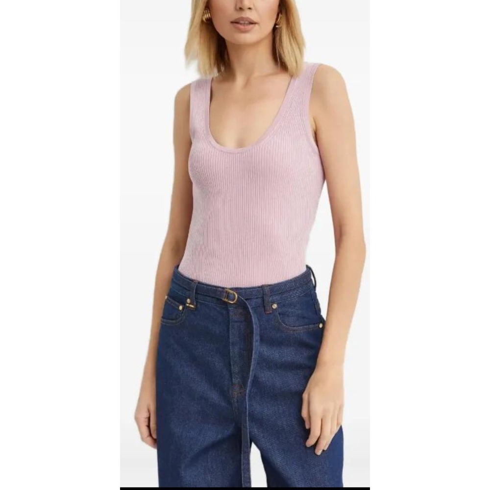 Zimmermann Rib Scoop Neck Tank Dusty Pink Size 4 US 12